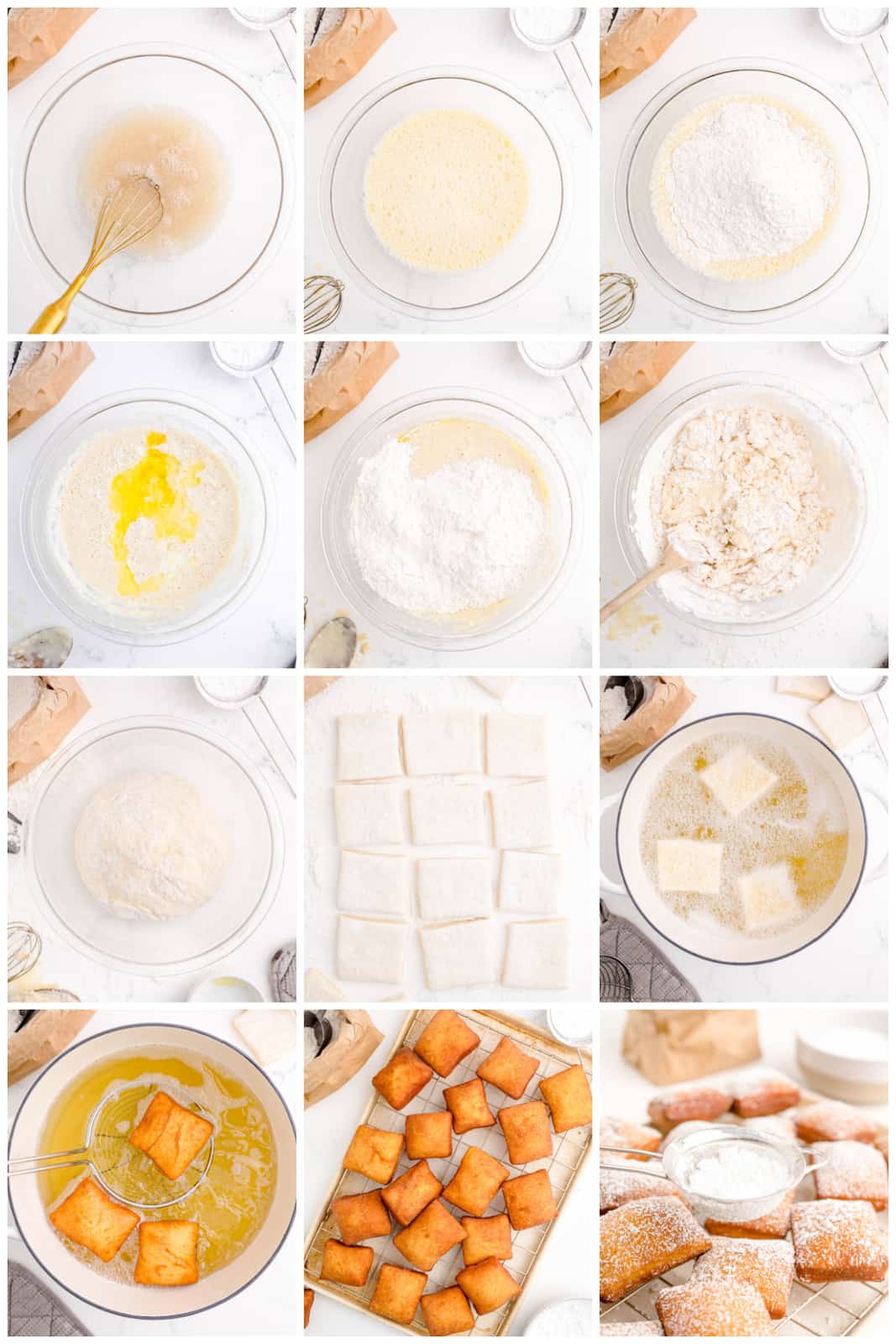 Step by step photos on how to make a Beignet Recipe.
