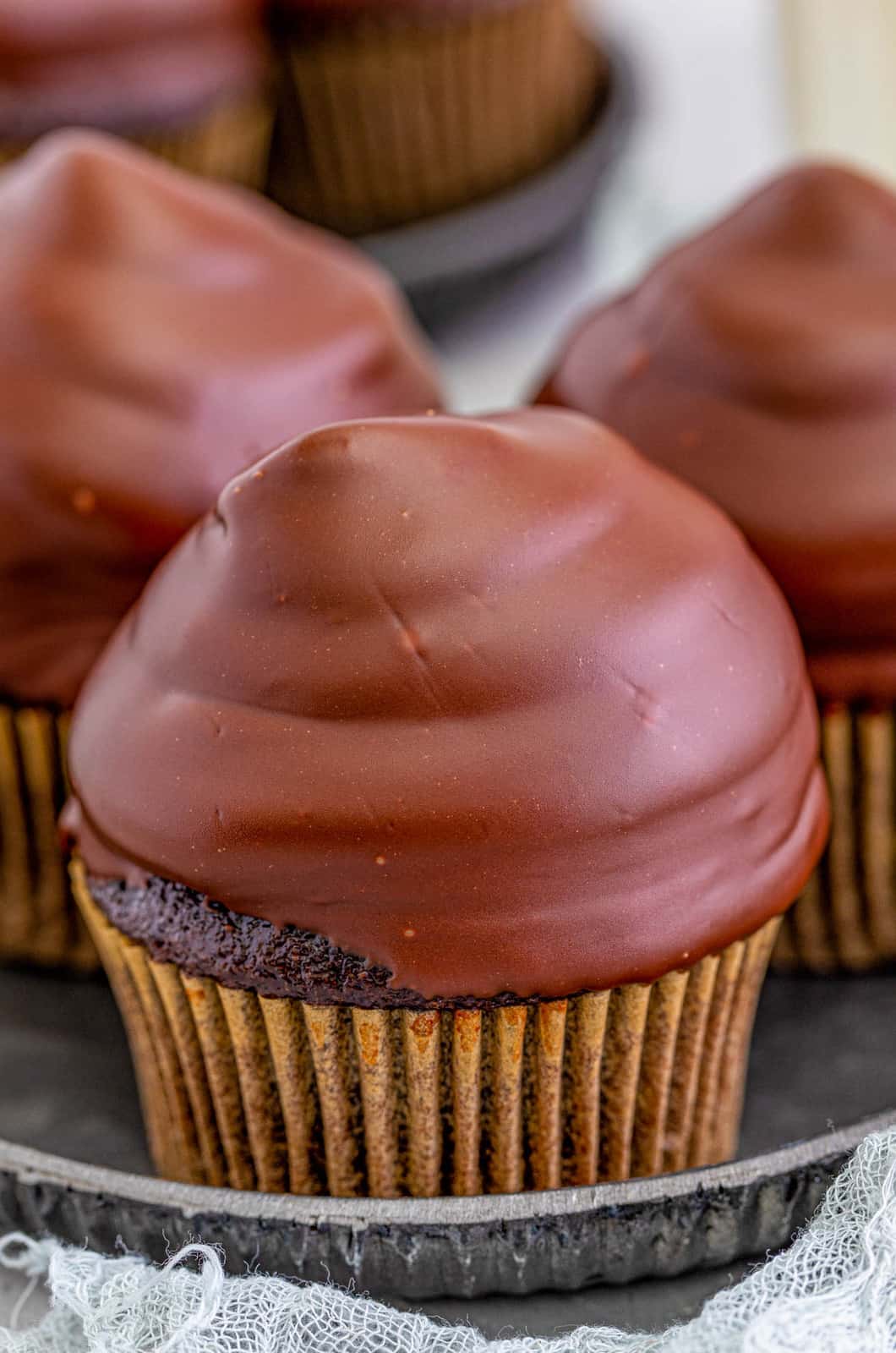 Close up of one Hi-Hat Cupcake.