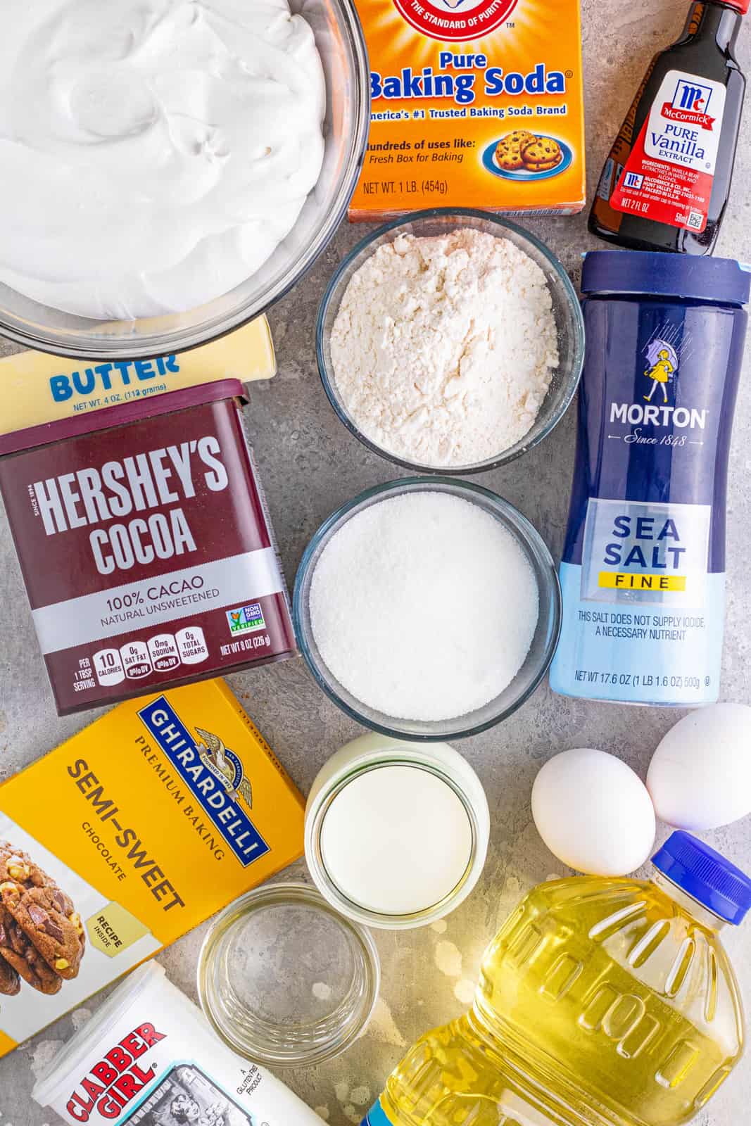 Ingredients needed to make Hi-Hat Cupcakes.