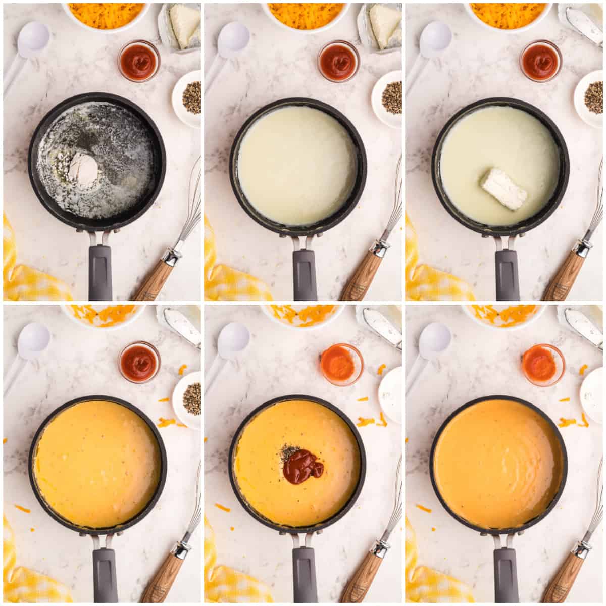 Step by step photos on how to make Nacho Cheese Sauce.