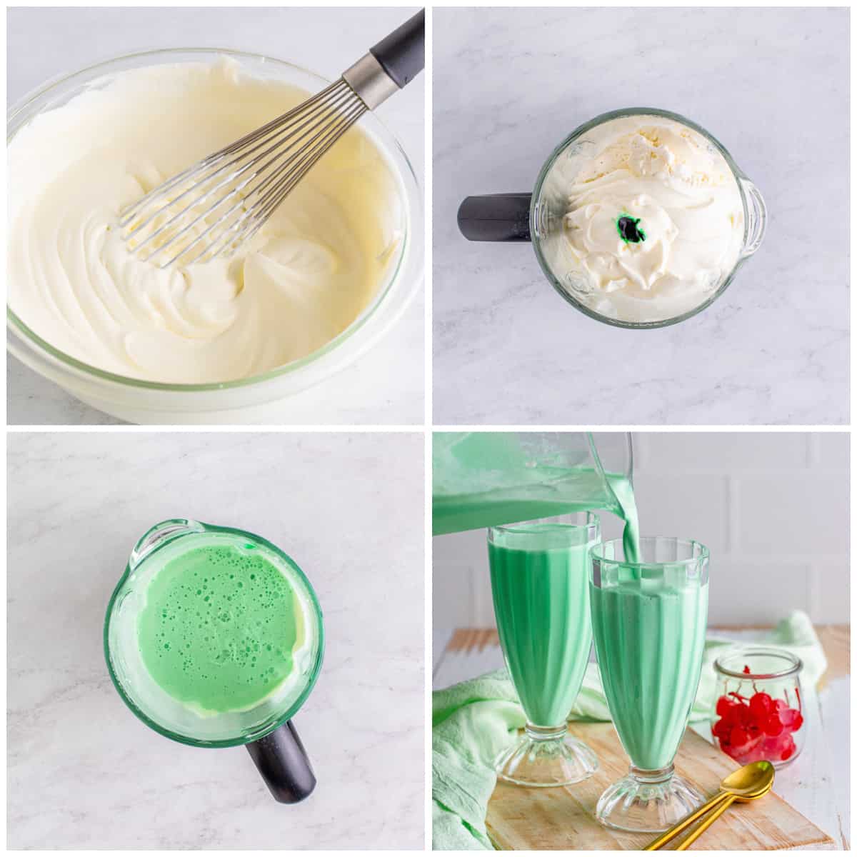 Step by step photos on how to make a Shamrock Shake Recipe.