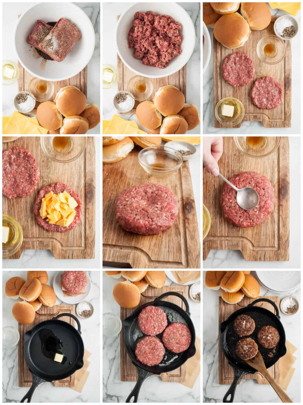Step by step photos on how to make a Juicy Lucy Recipe.