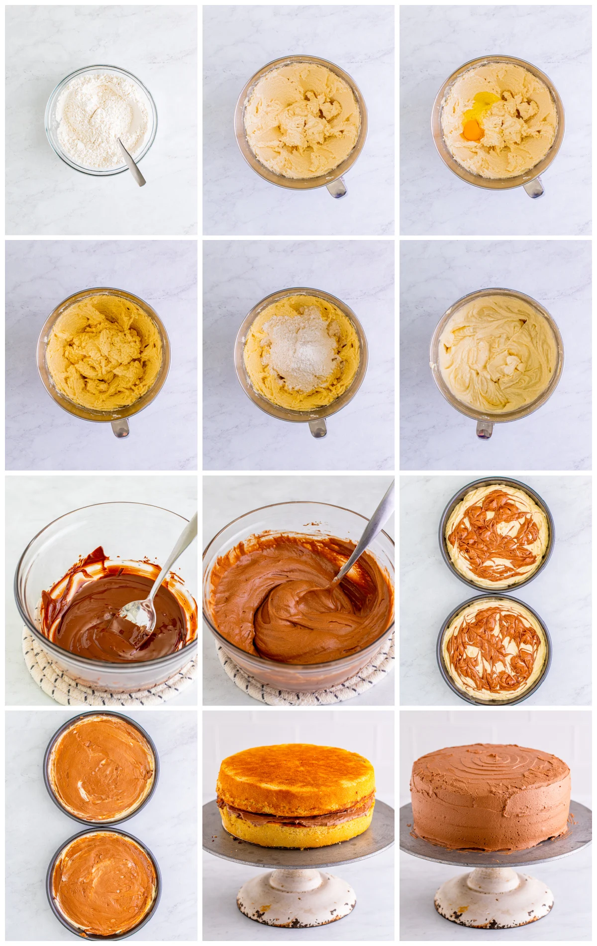 Step by step photos on how to make a Marble Cake Recipe.