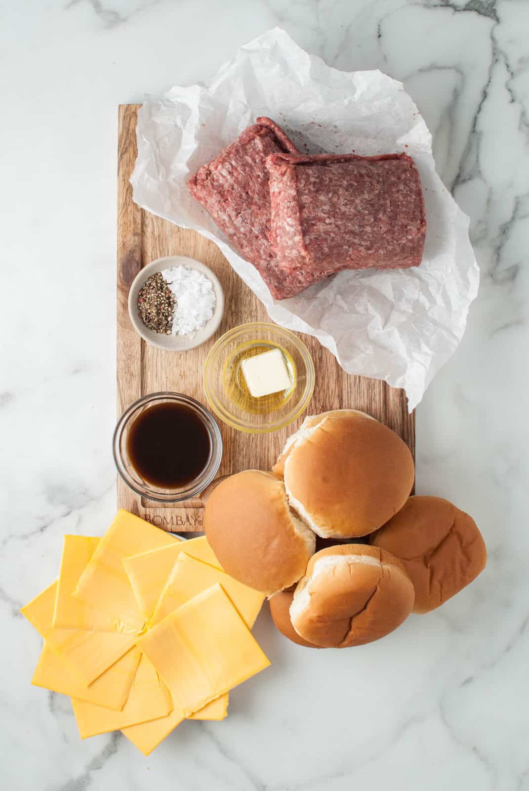 Ingredients needed to make a Juicy Lucy Recipe