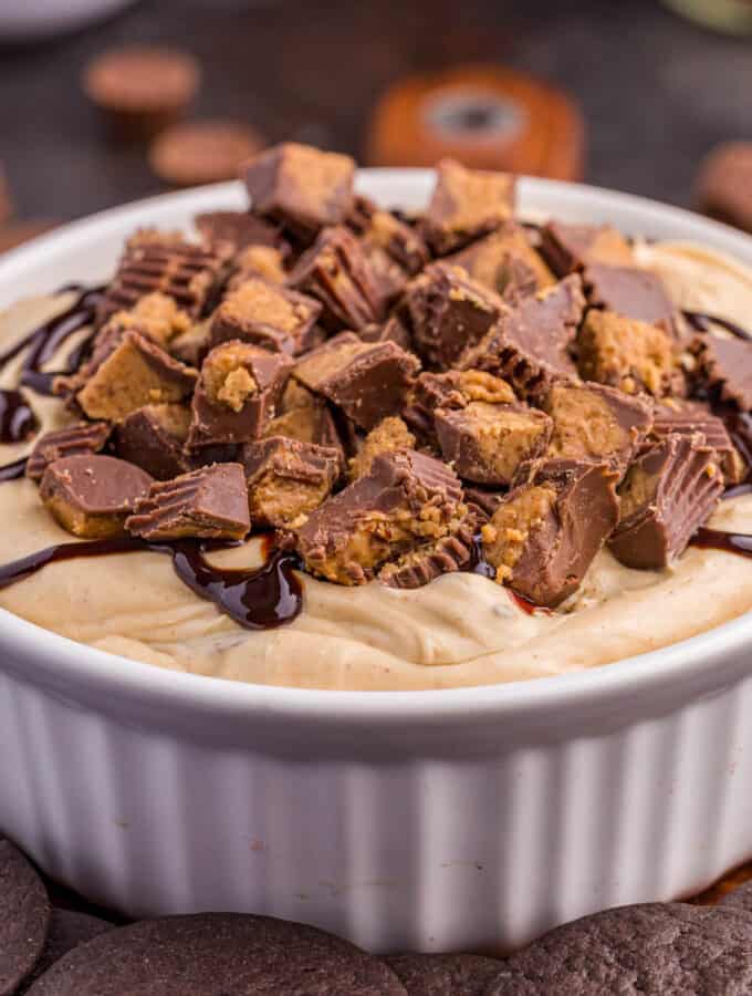 Square image close up of Cheesecake Dip.
