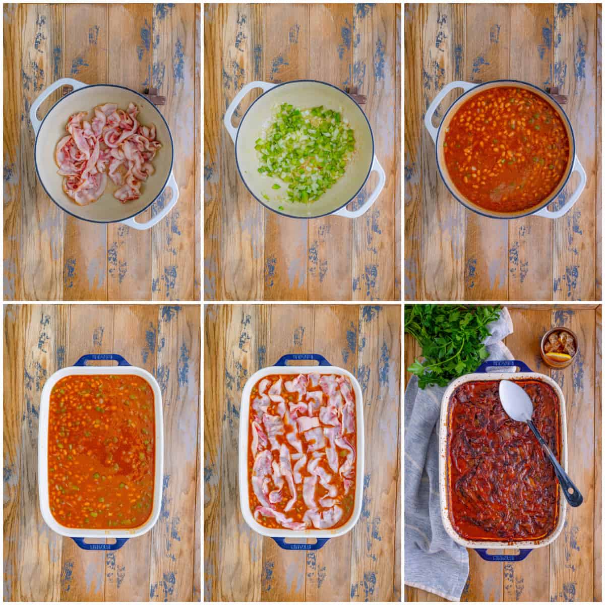 Step by step photos on how to make Homemade Baked Beans.