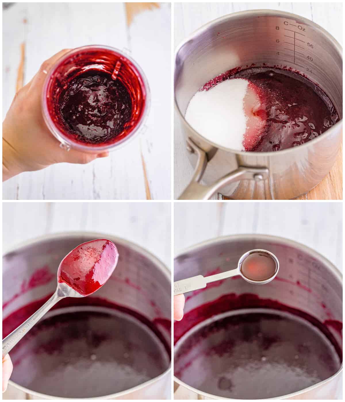 Step by step photos on how to make Blackberry Jam.