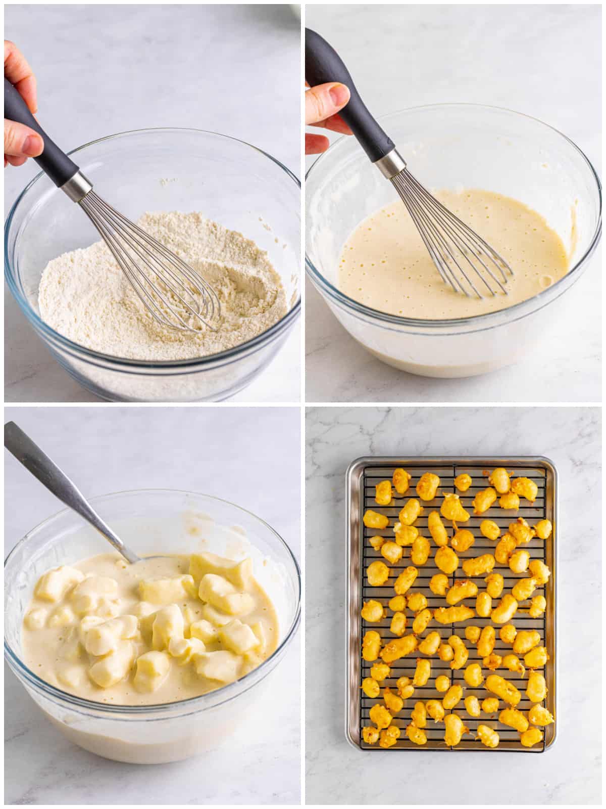 Step by step photos on how to make a Cheese Curds Recipe.