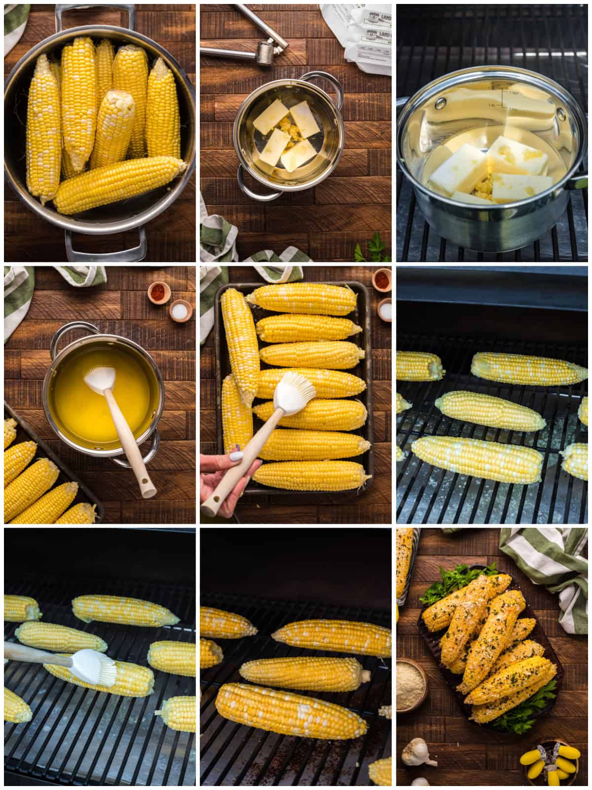 Step by step photos on how to make Smoked Corn on the Cob.