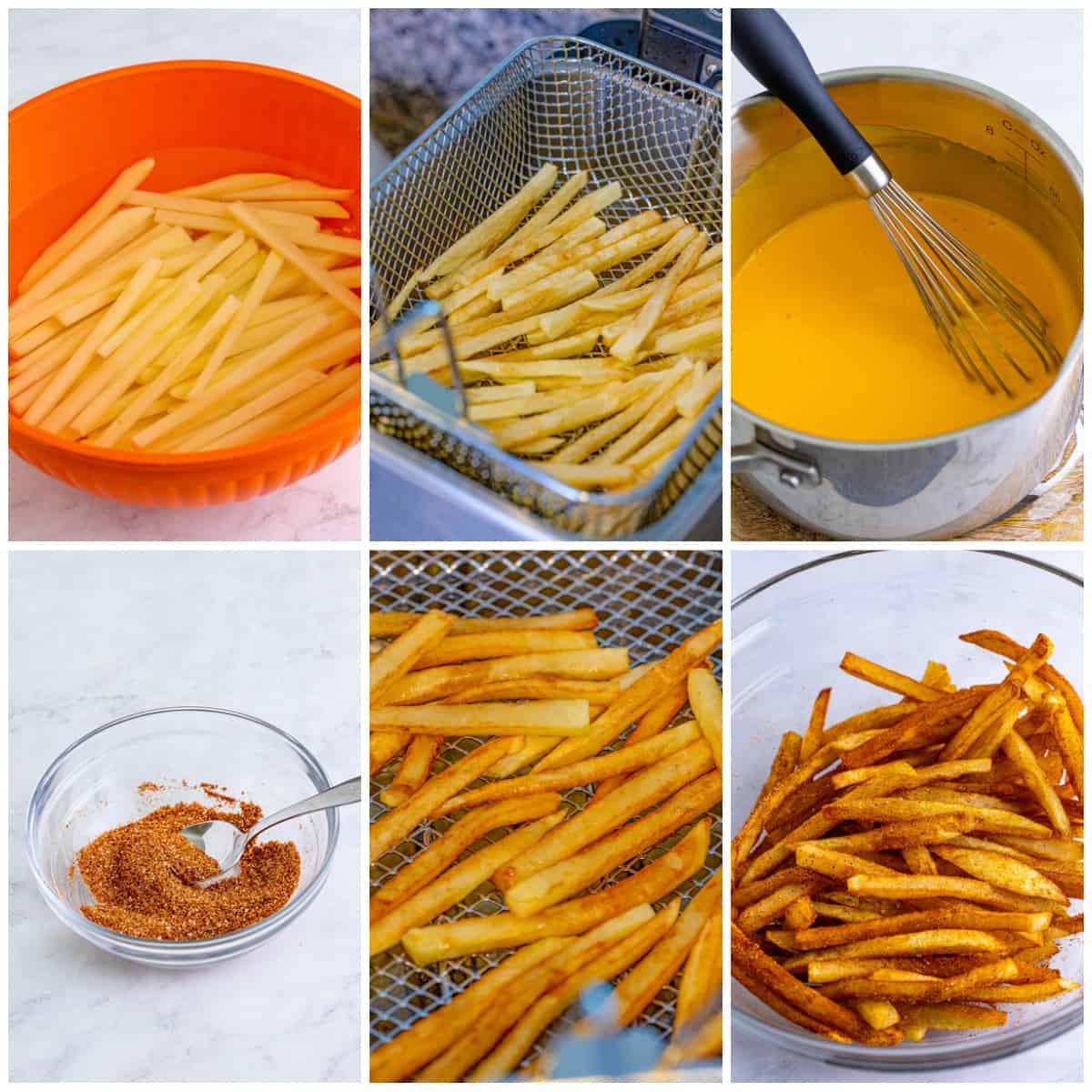 Step by step photos on how to make Taco Bell Nacho Fries.