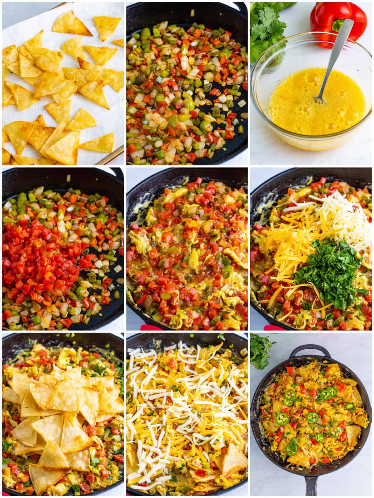 Step by step photos on how to make a Migas Recipe.
