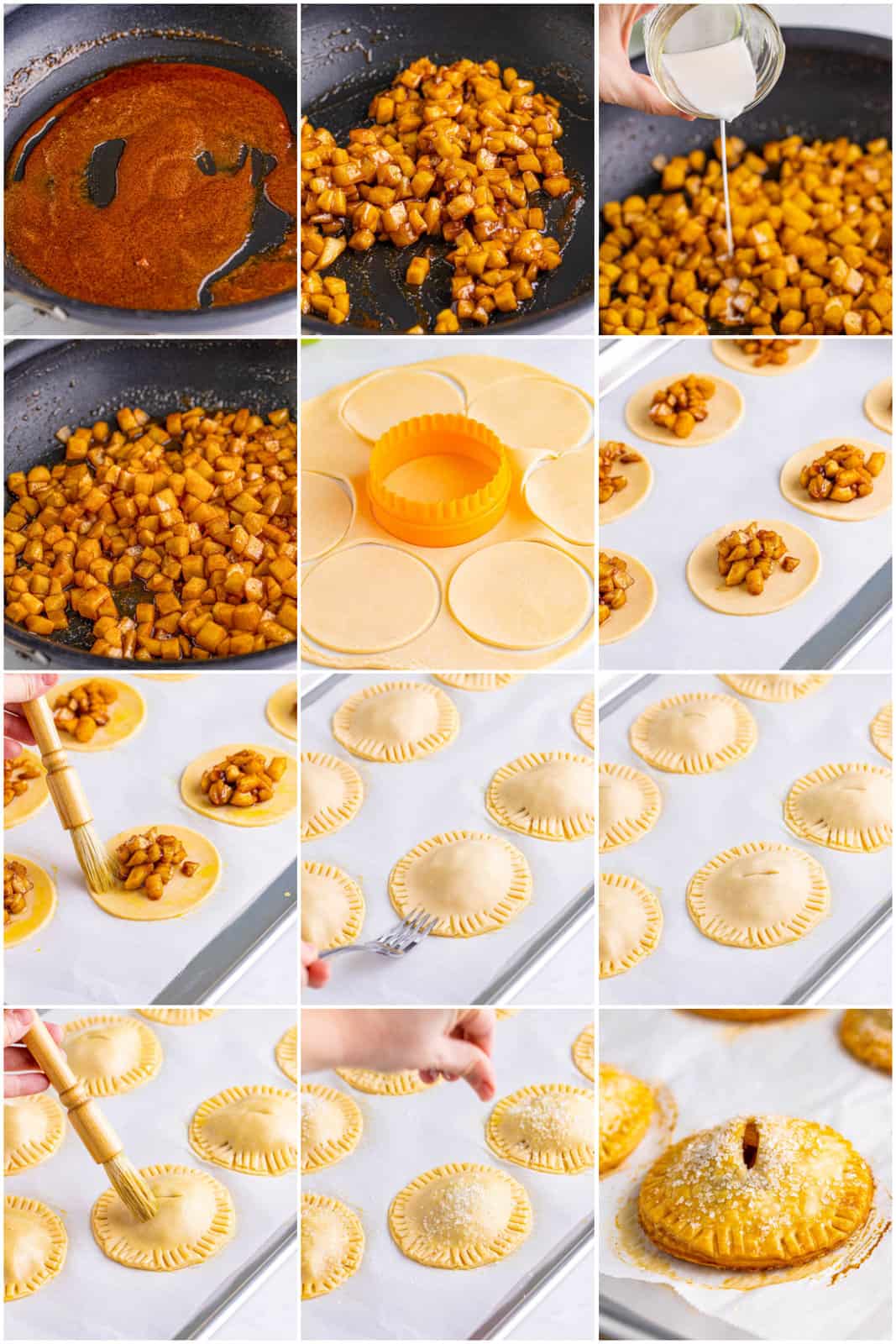 Step by step photos on how to make Apple Hand Pies.