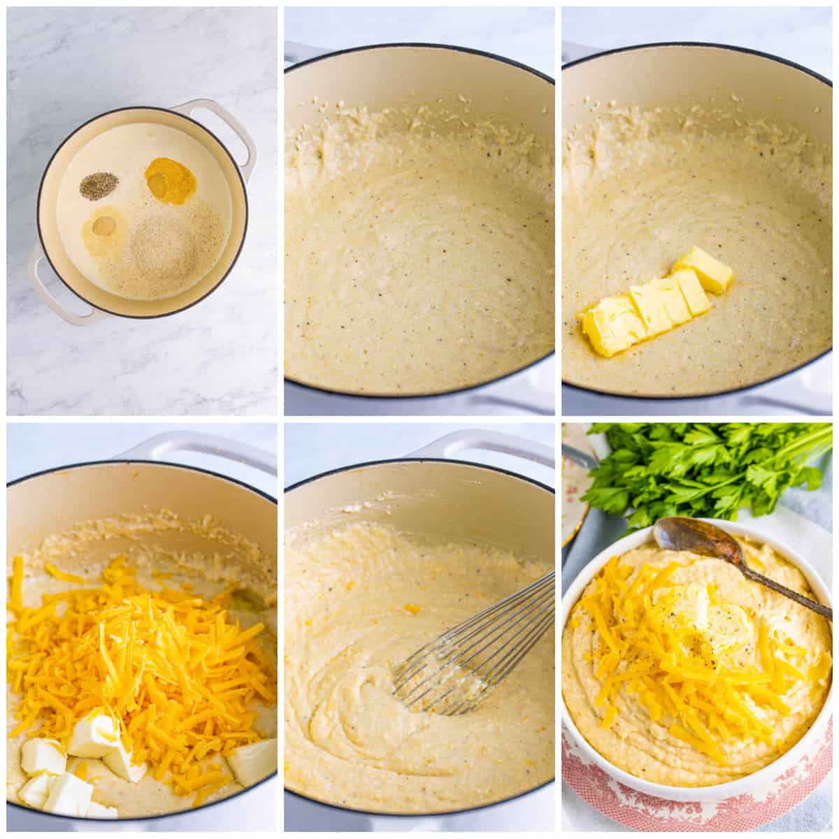 Step by step photos on how to make Cheese Grits.