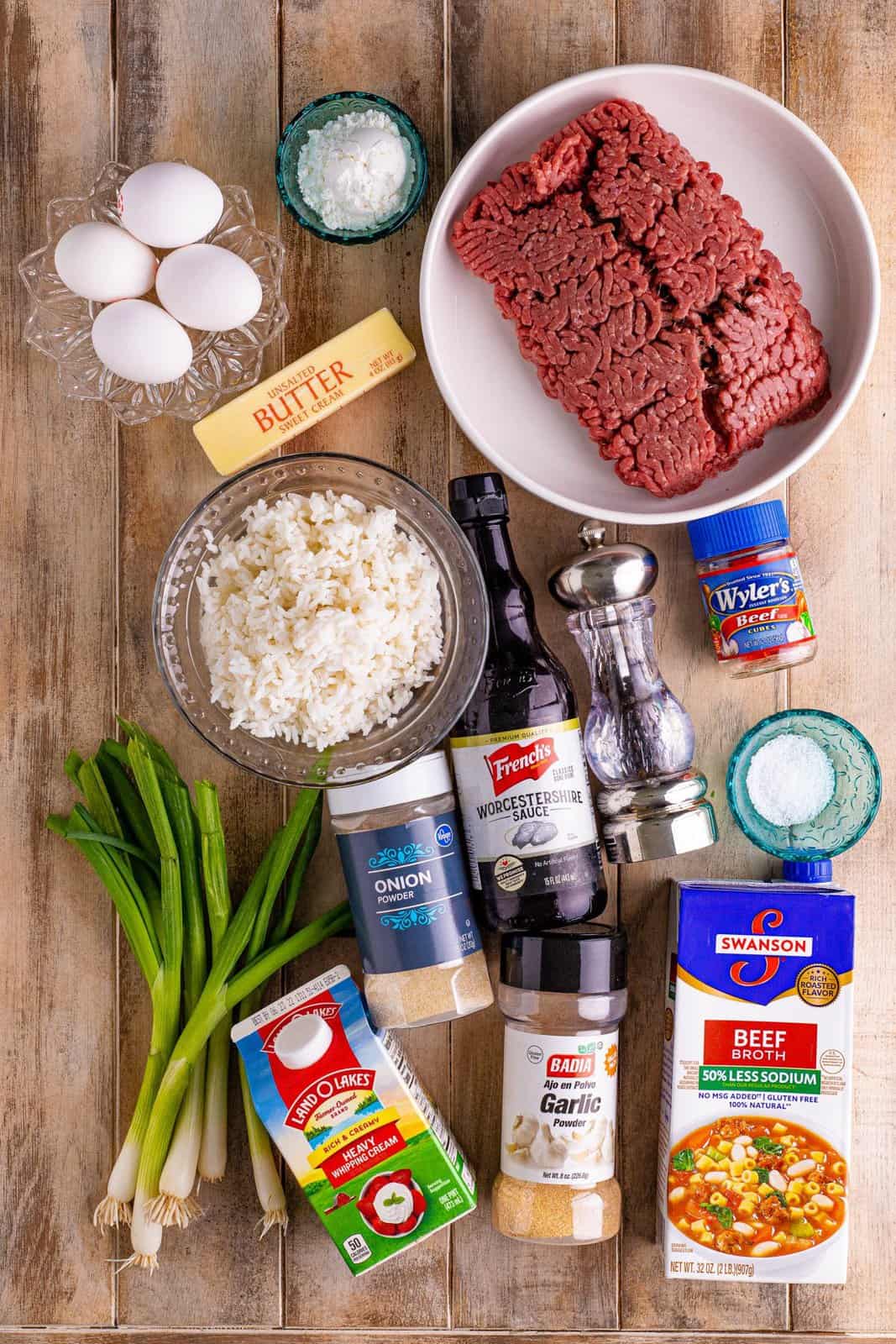 Ingredients needed to make a Loco Moco Recipe