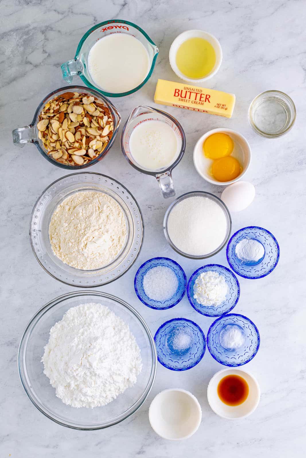 Ingredients needed to make Copycat Prantl's Burnt Almond Torte.