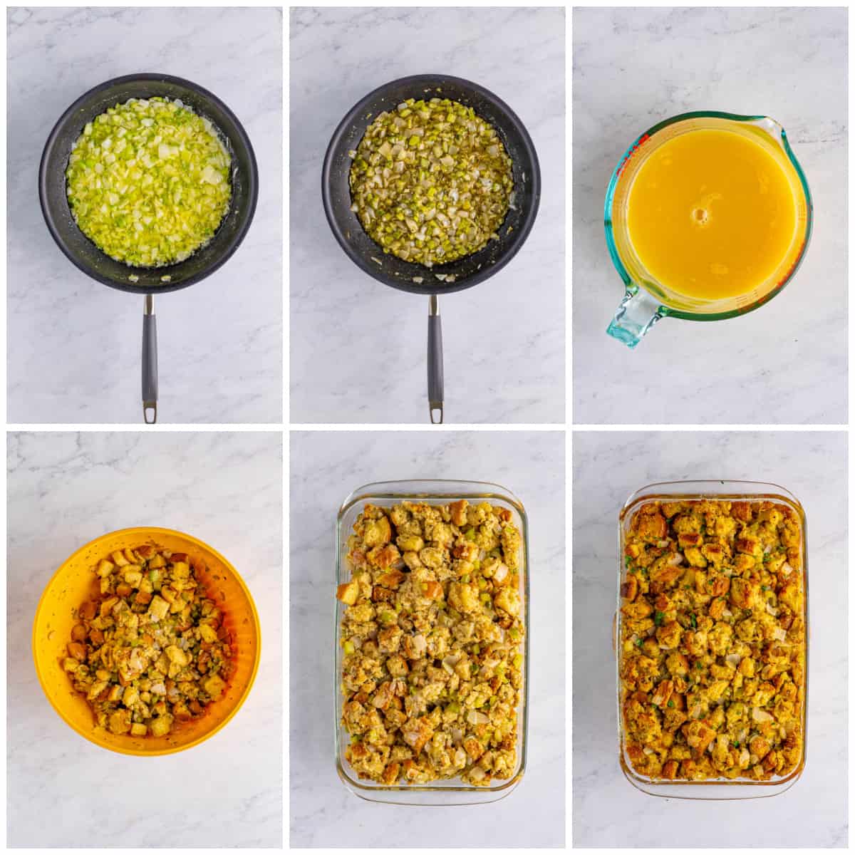 Step by step photos on how to make an Easy Stuffing Recipe.