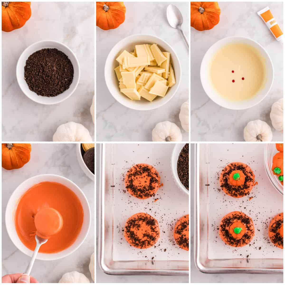 Step by step photos on how to make Pumpkin Patch Cookies.