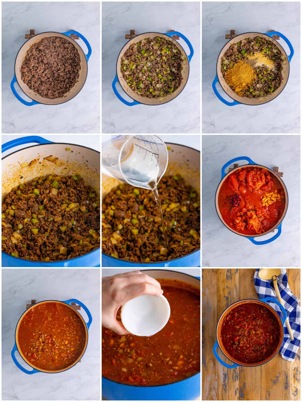Step by step photos on how to make Wendy's Chili.