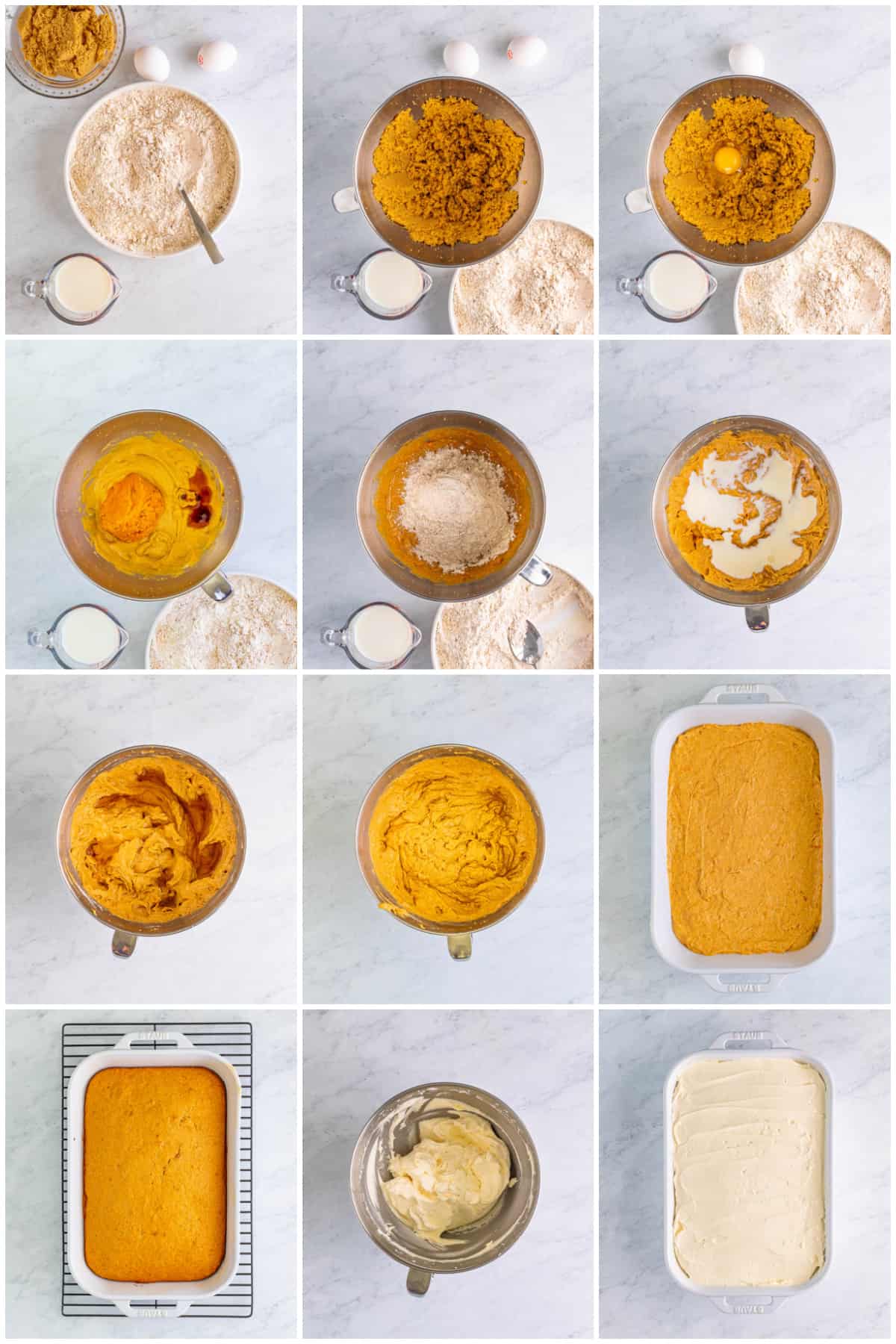 Step by step photos on how to make a Bourbon Sweet Potato Cake.