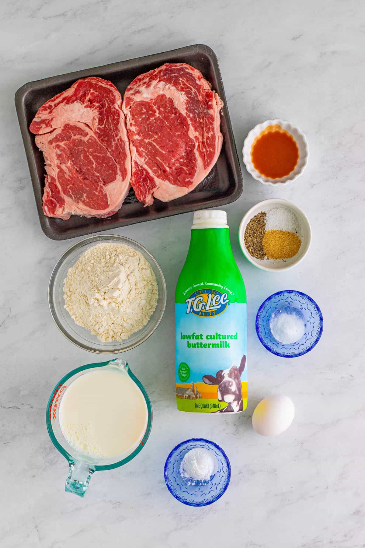 Ingredients needed to make Steak Fingers.