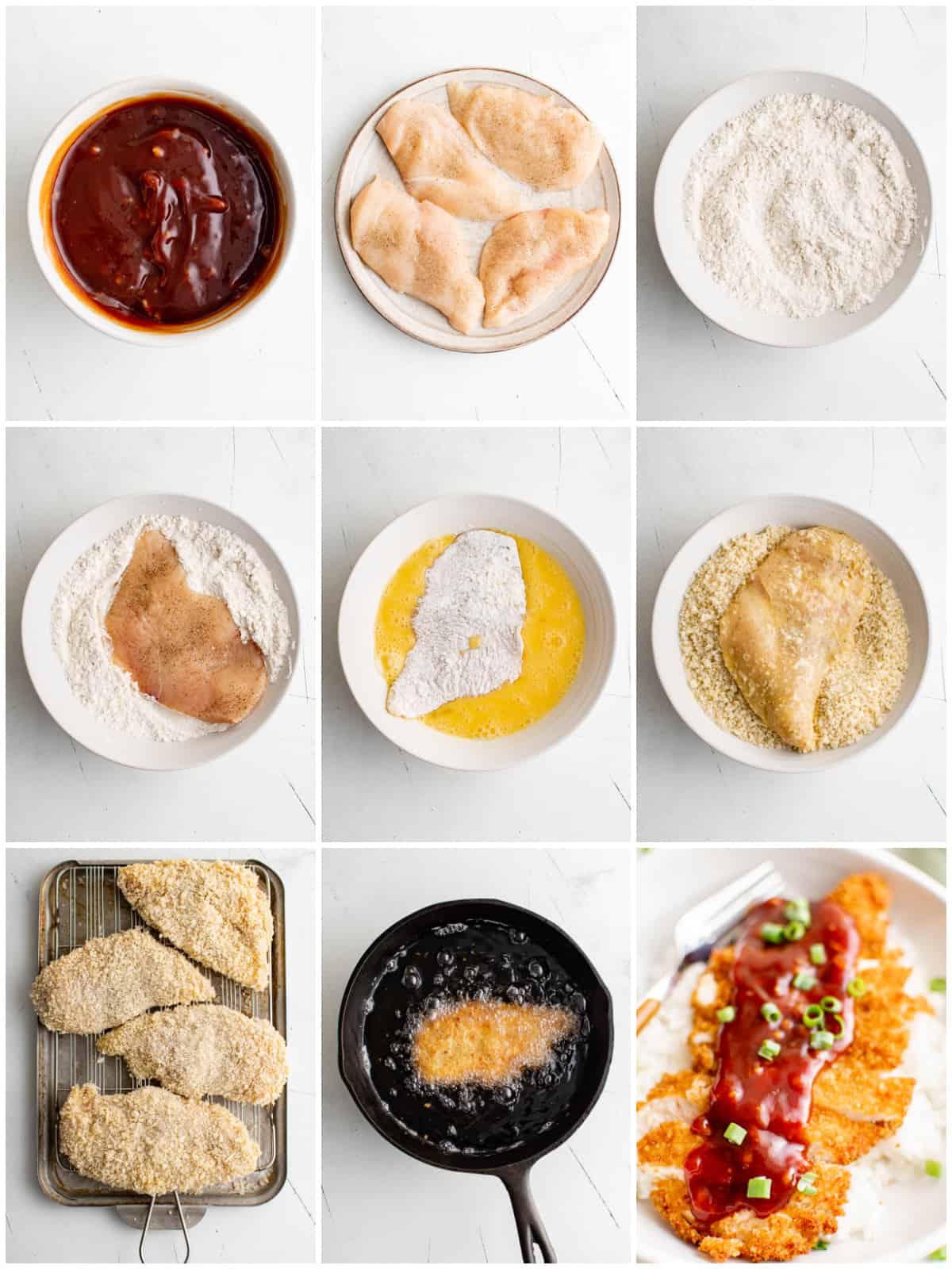 Step by step photos on how to make a Chicken Katsu Recipe.