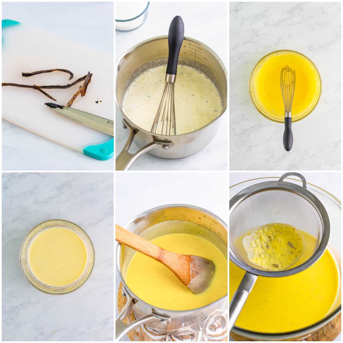 Step by step photos on how to make Crème Anglaise.