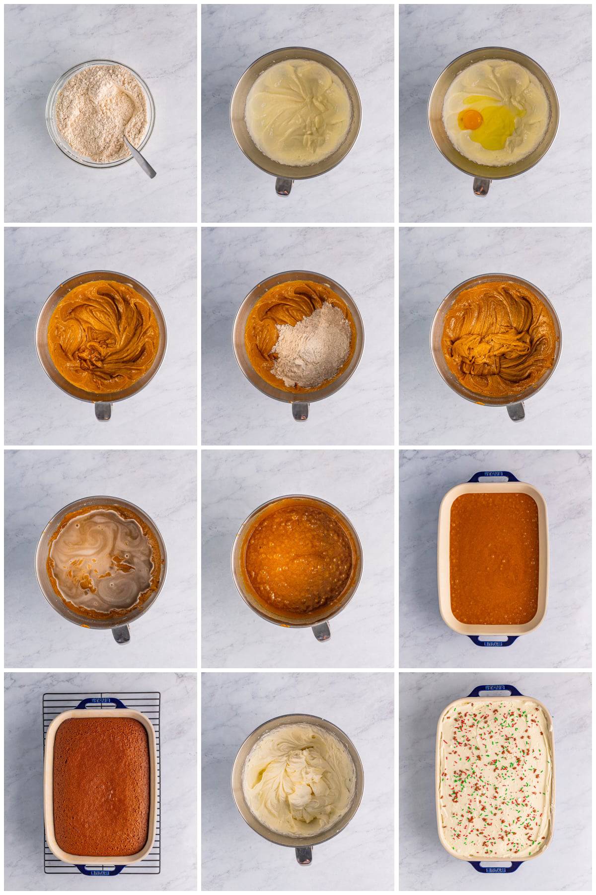 Step by step photos on how to make Gingerbread Cake.