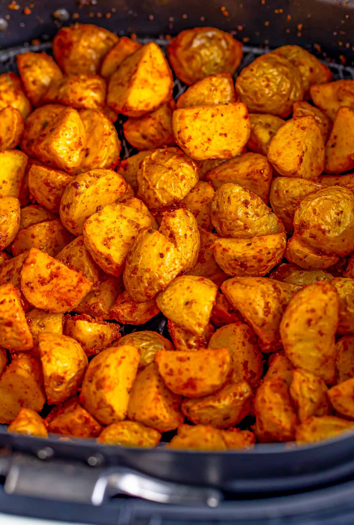 Air Fryer Breakfast Potatoes in air fryer basket.