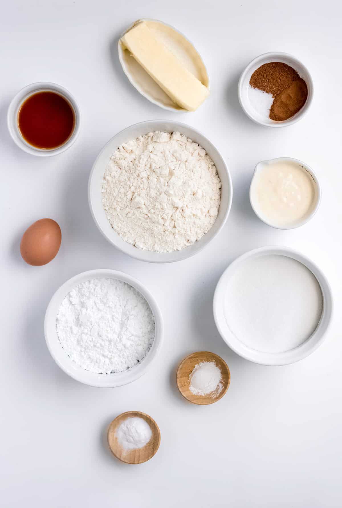 Ingredients needed to make Eggnog Cookies.