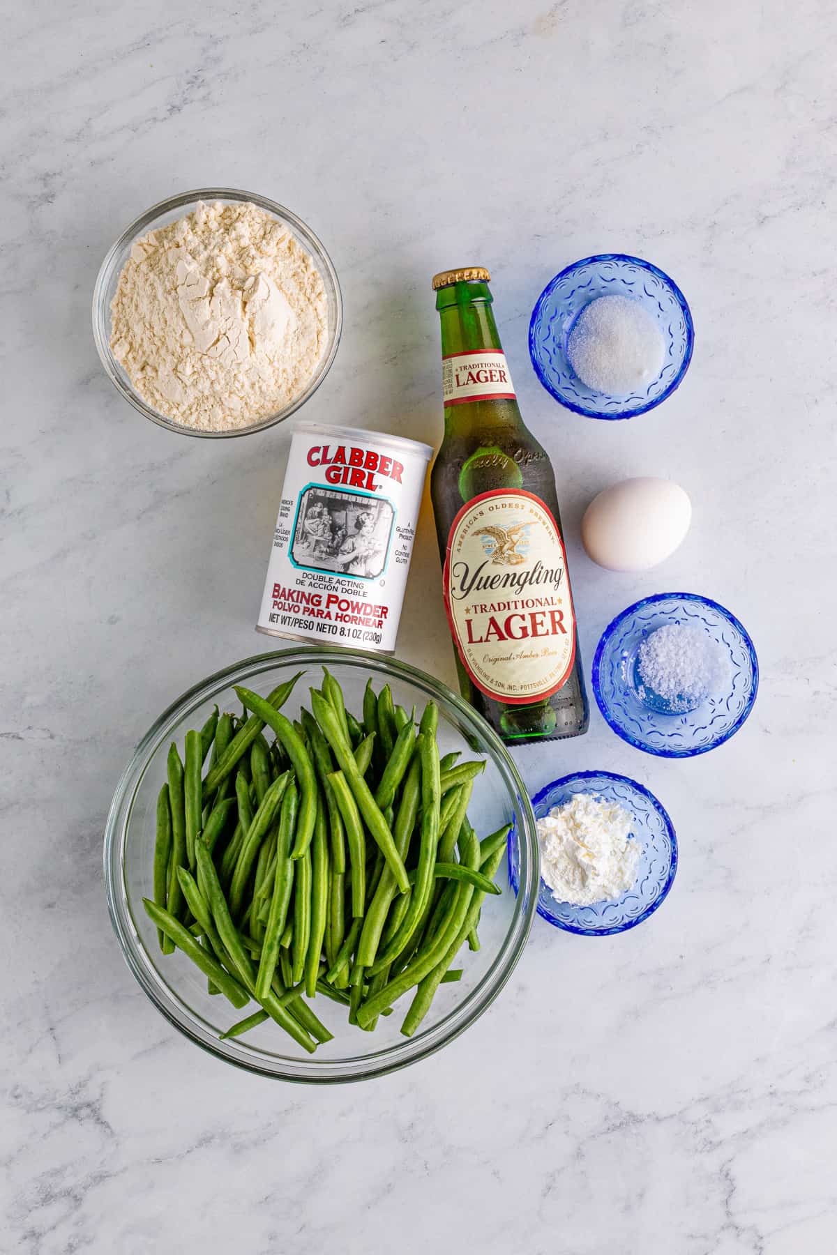 Ingredients needed to make Fried Green Beans.