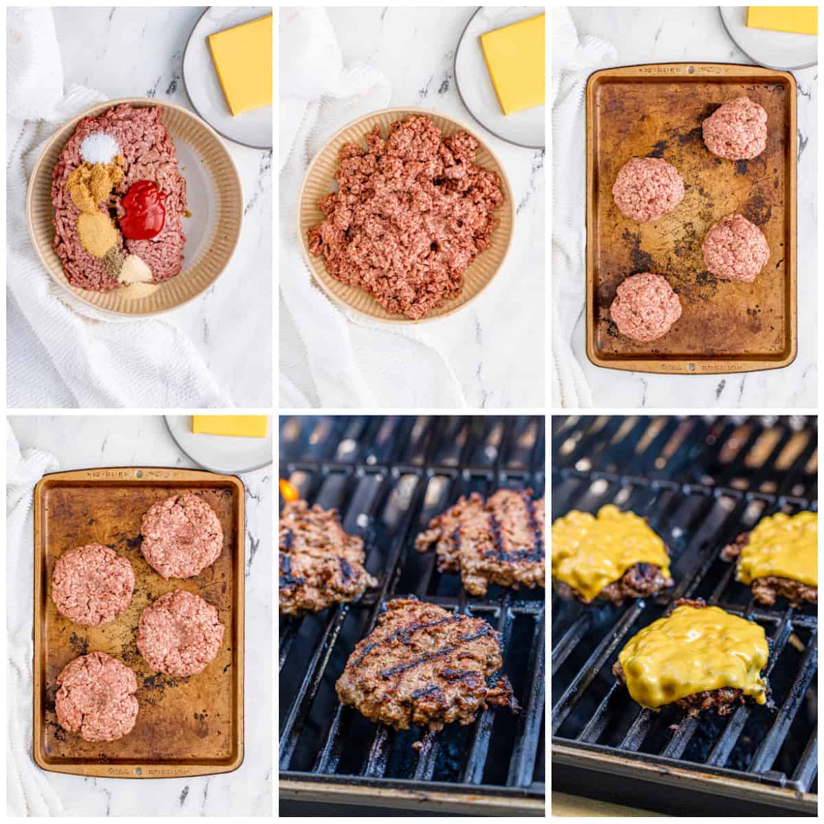 Step by step photos on how to make a Cheeseburger Recipe.