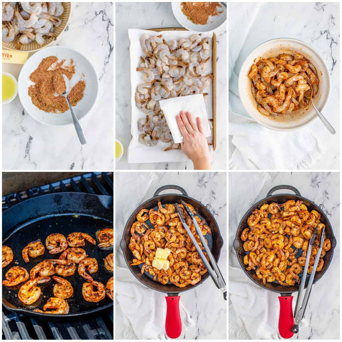 Step by step photos on how to make Blackened Shrimp.