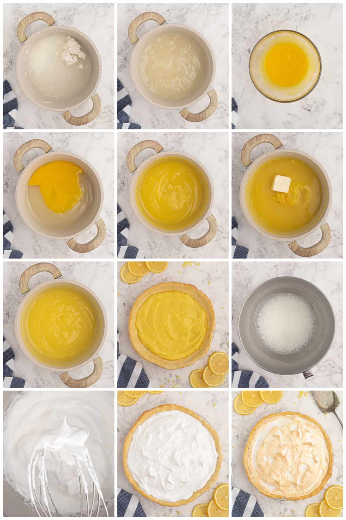 Step by step photos on how to make a Lemon Meringue Pie Recipe.