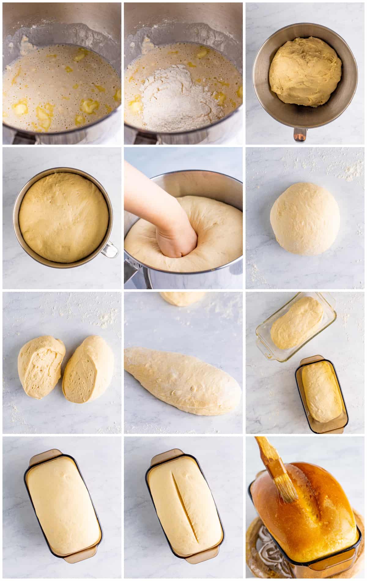 Step by step photos on how to make a White Bread Recipe.