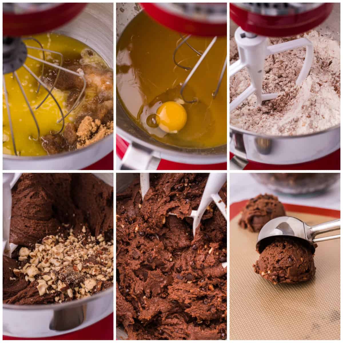 Step by step photos on how to make Chocolate Hazelnut Cookies.