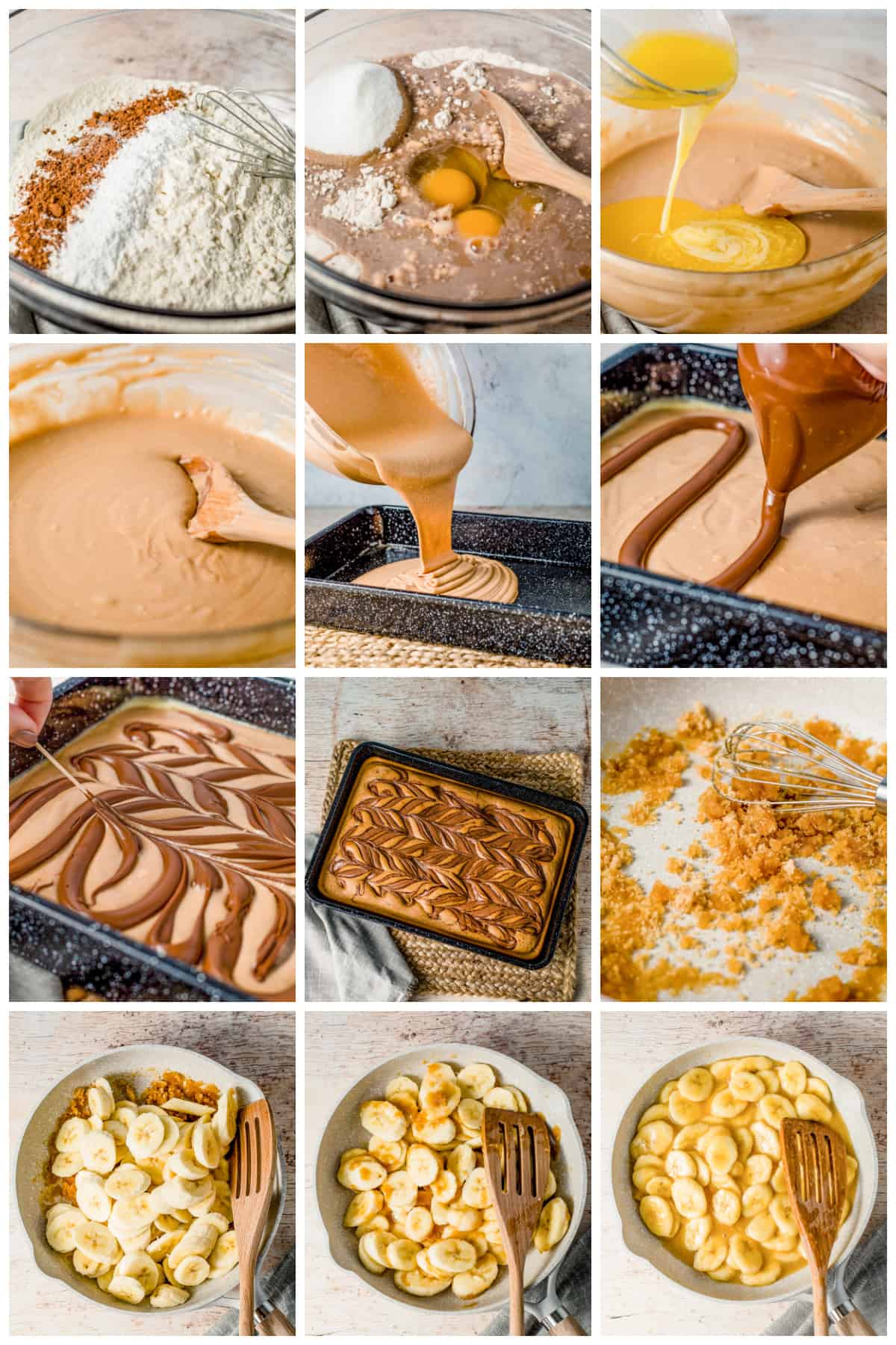 Step by step photos on how to make a Chocolate Hazelnut Cake.