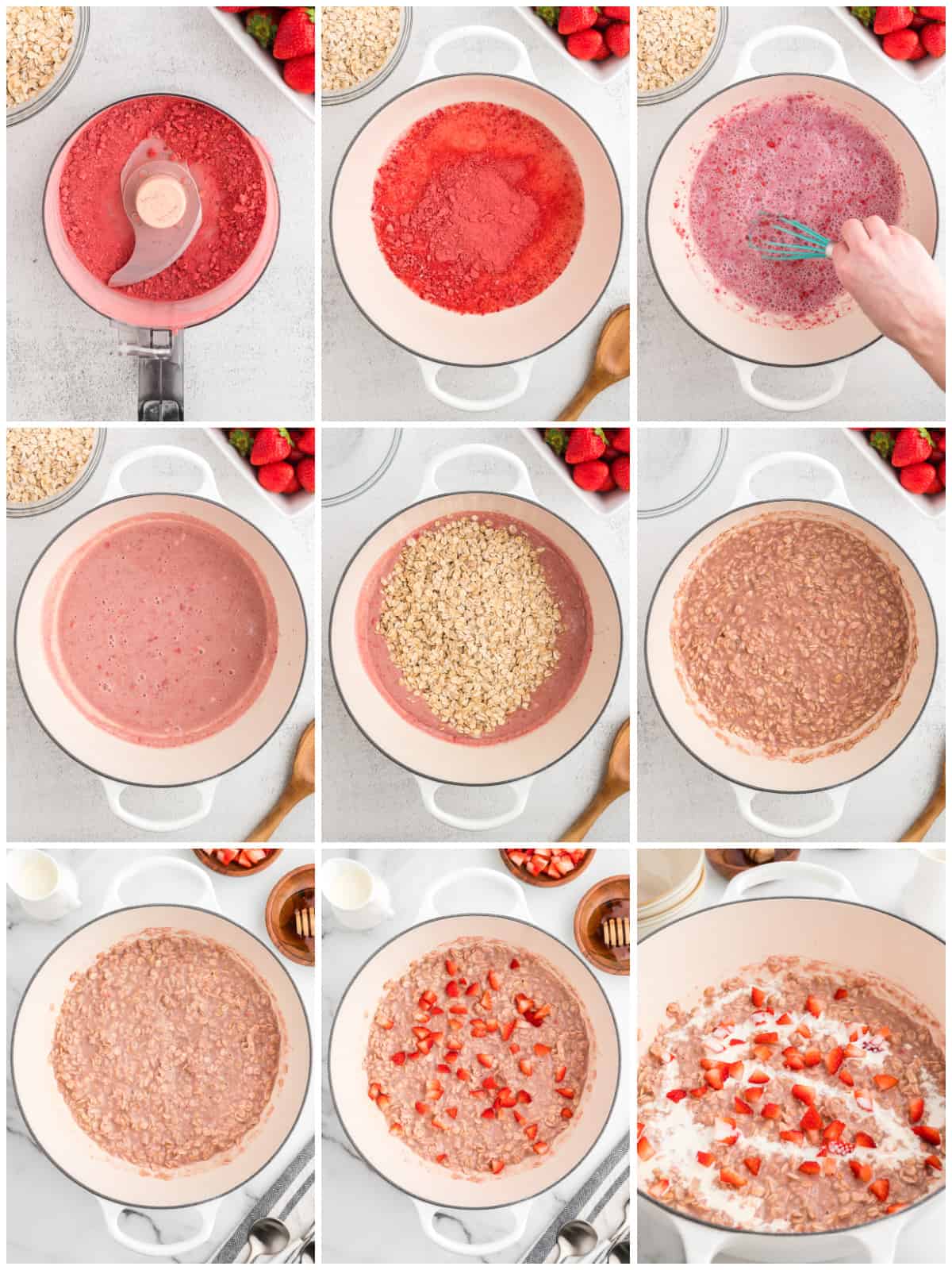 Step by step photos on how to make Strawberry Oatmeal.