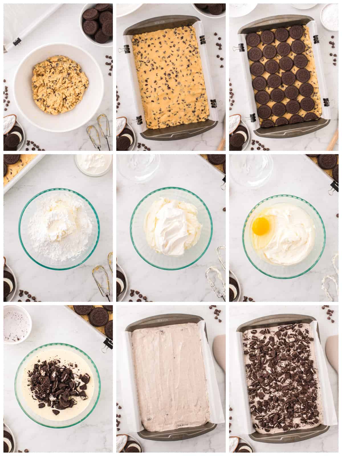 Step by step photos on how to make Slutty Cheesecake Bars.