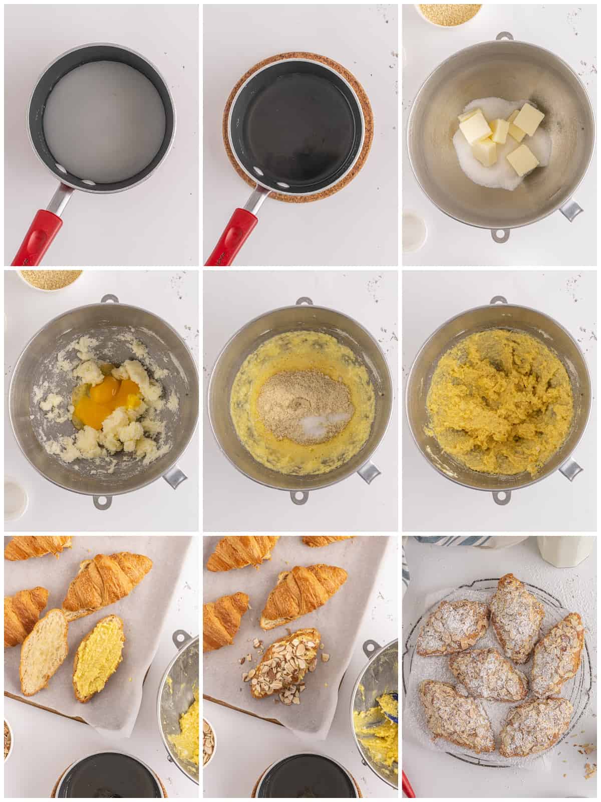 Step by step photos on how to make Almond Croissants.