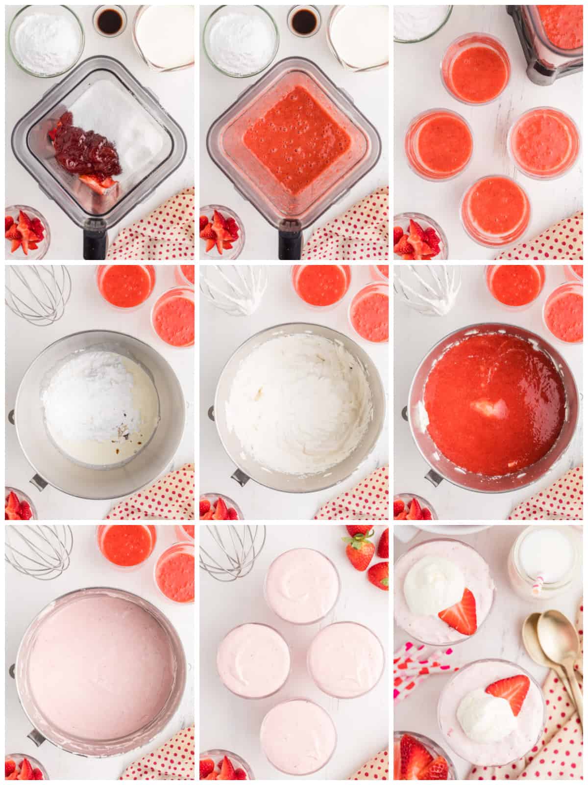 Step by step photos on how to make Strawberry Mousse.