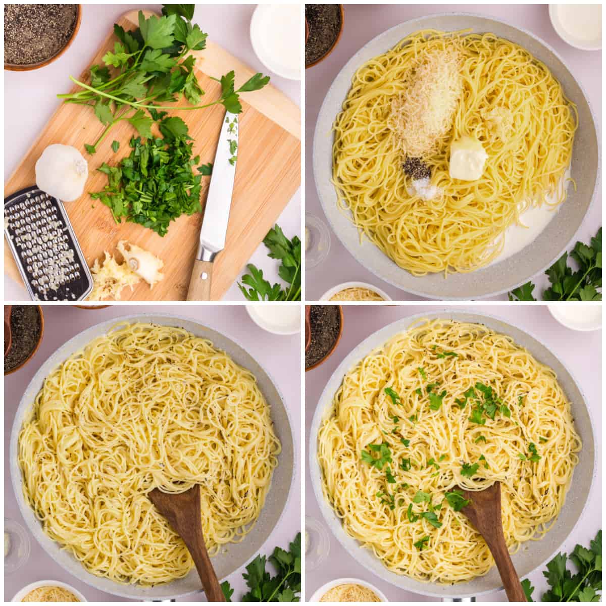 Step by step photos on how to make Garlic Butter Pasta.