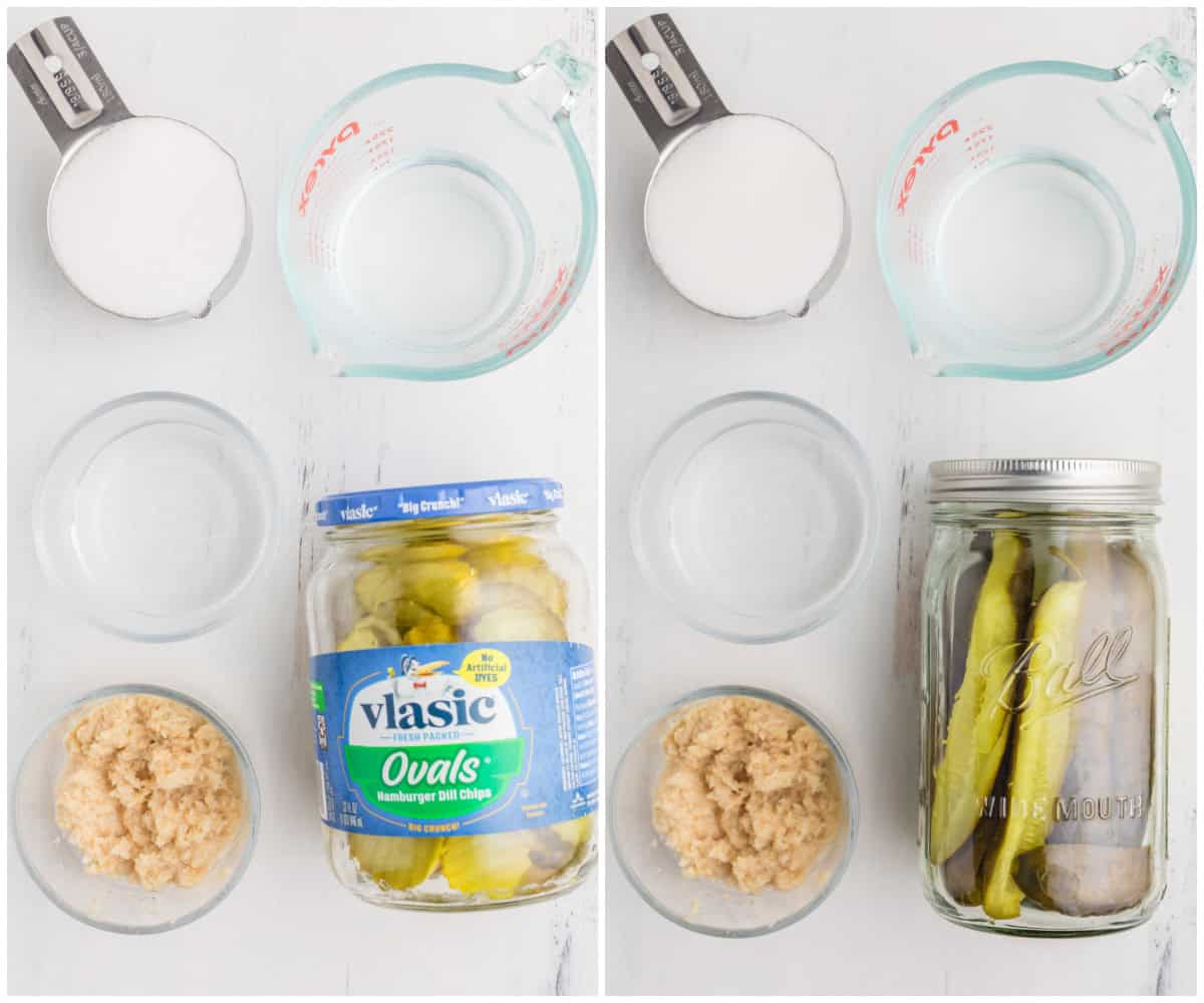 Ingredients needed to make Horseradish Pickles.