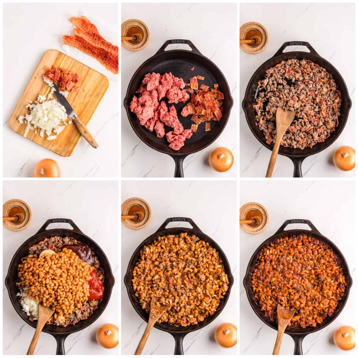 Step by step photos on how to make Baked Beans with Ground Beef.