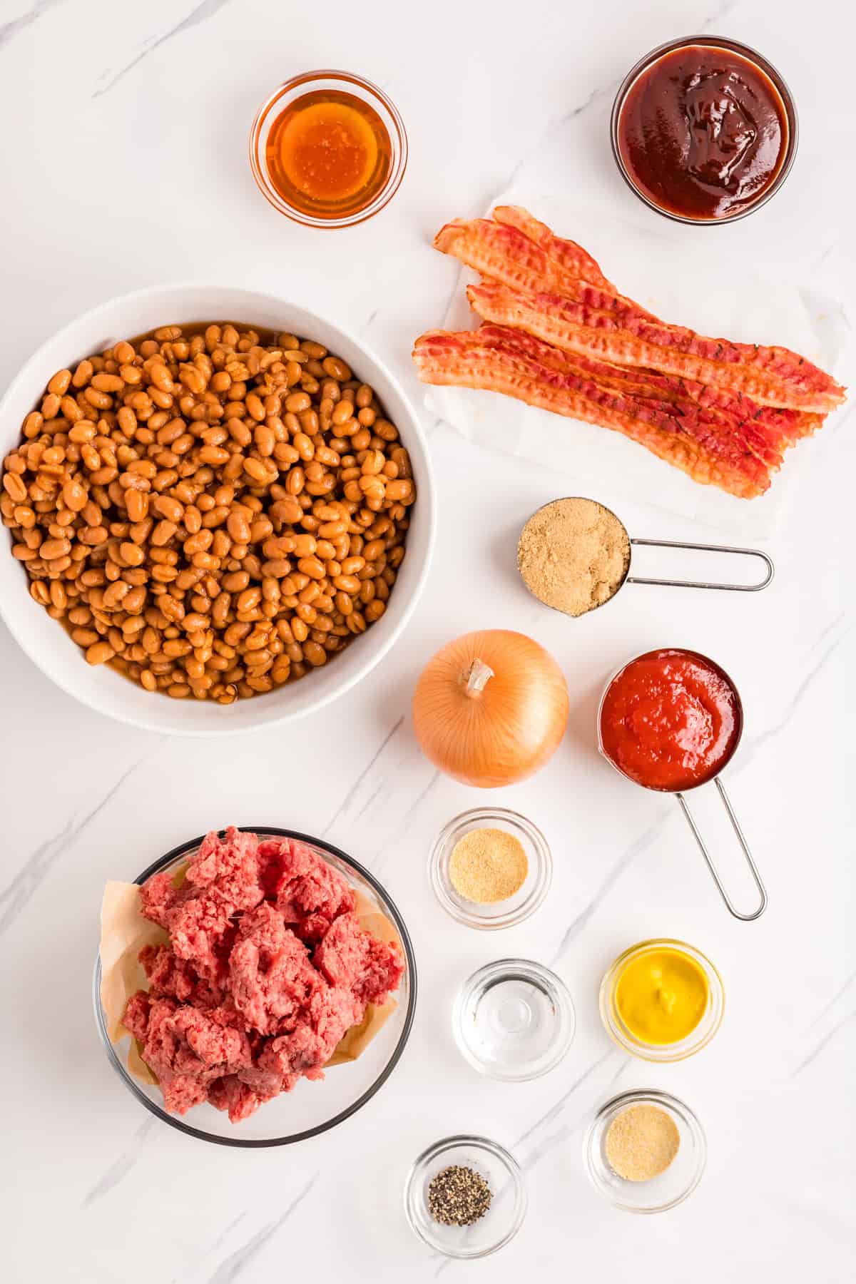 Ingredients need to make Baked Beans with Ground Beef.