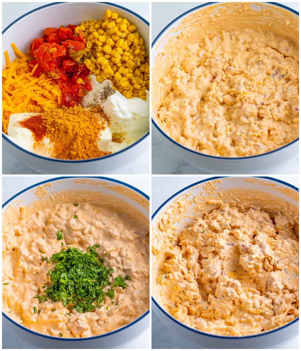 Step by step photos on how to make Cream Cheese Taco Dip.