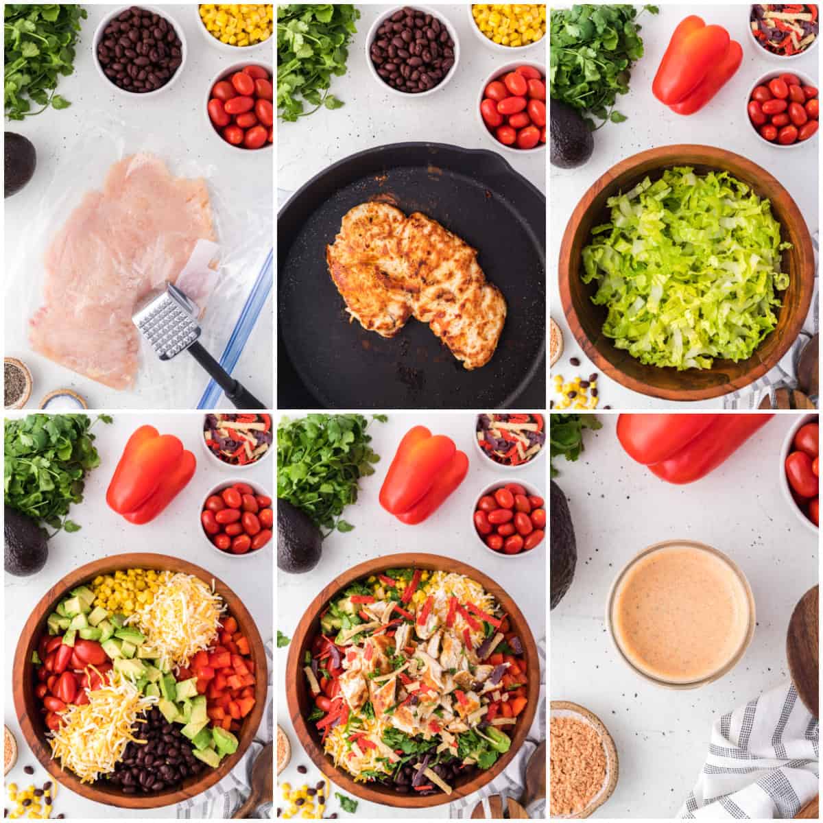 Step by step photos on how to make a Southwest Salad.