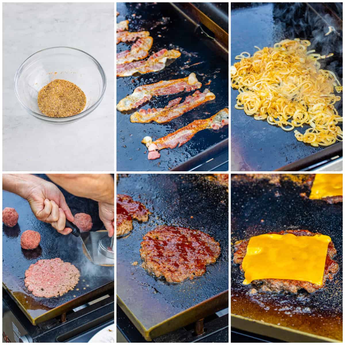 Step by step photos on how to make a BBQ Burger.