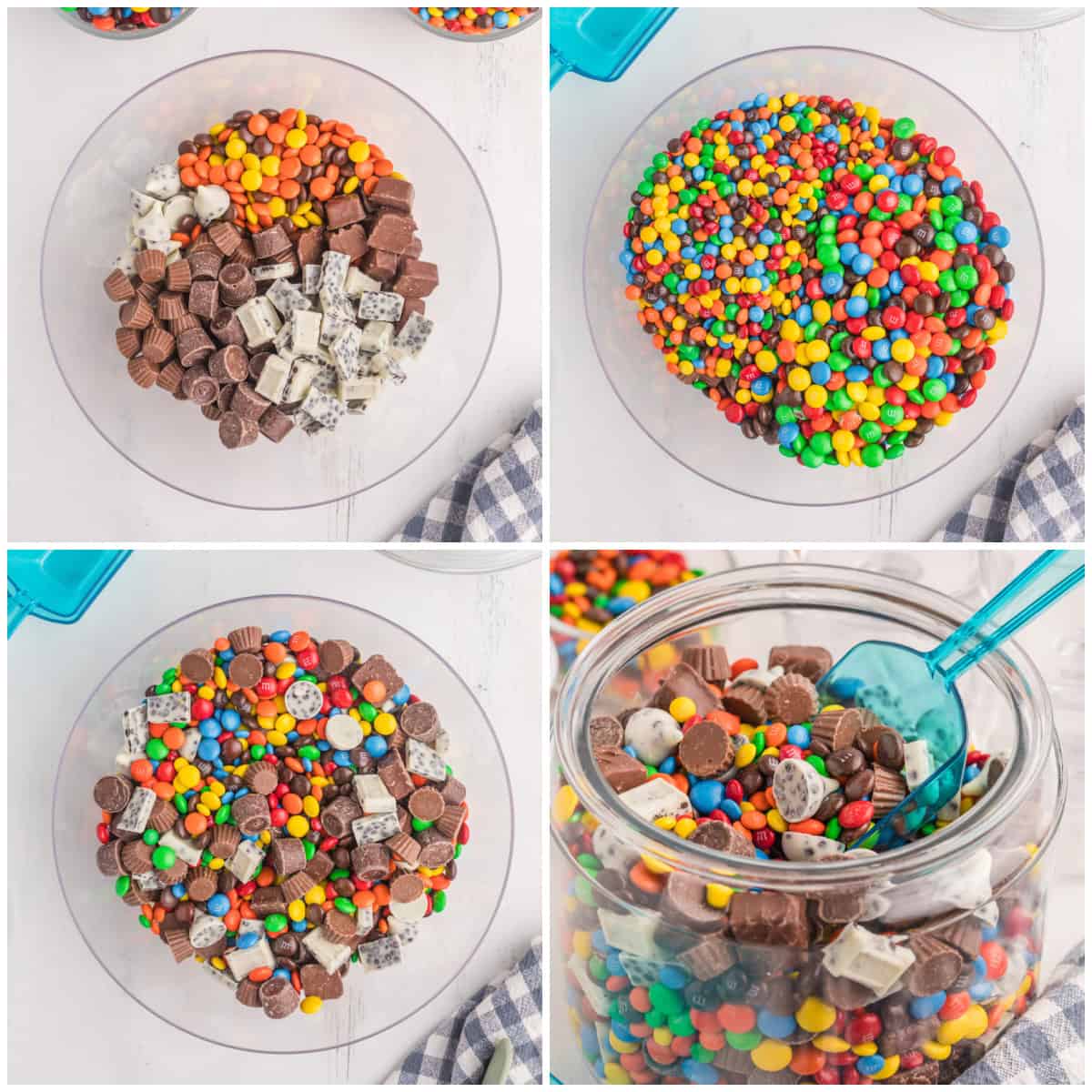 Step by step photos on how to make Chocolate Candy Salad.