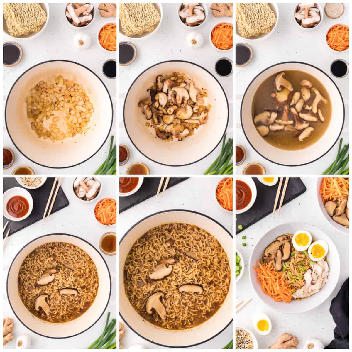 Step by step photos on how to make Chicken Ramen.