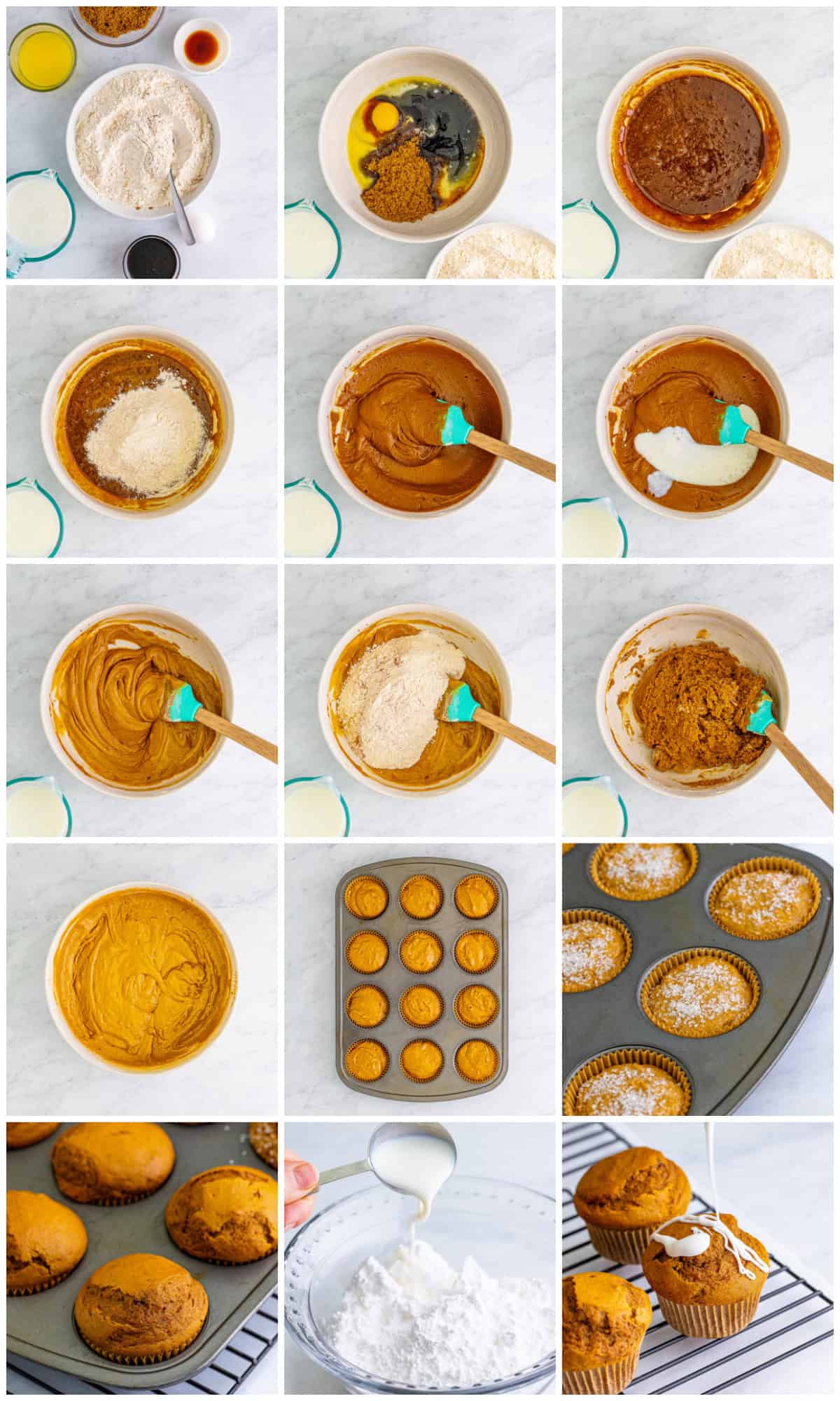 Step by step photos on how to make Gingerbread Muffins.